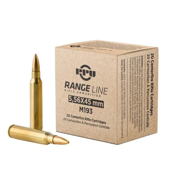 https3A2F2Fmedia.chattanoogashooting.com2Fimages2Fproduct2FOQTRZPPR556C2FOQTRZPPR556-1_1.jpg PPU RangeLine Rifle Ammunition 5.56X45 NATO 55gr FMJBT 3240 fps 1000/rd (50 boxes of 20ct)