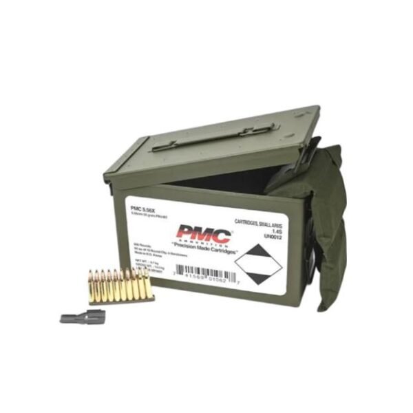 https3A2F2Fmedia.chattanoogashooting.com2Fimages2Fproduct2FPM556XMB2FPM556XMB.jpg PMC Rifle Ammunition 5.56X45 NATO 55 gr FMJ 3120 fps 1680/ct (2-840ct cans)