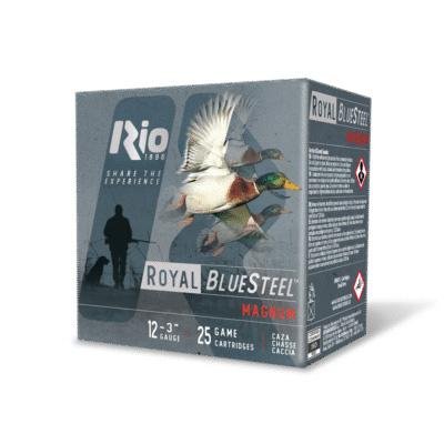 https3A2F2Fmedia.chattanoogashooting.com2Fimages2Fproduct2FRORBSM3442FRORBSM3441.jpg Rio Royal BlueSteel Magnum High Velocity Shotshell 12ga 3" 1-1/5oz 1450 fps #4 25/ct