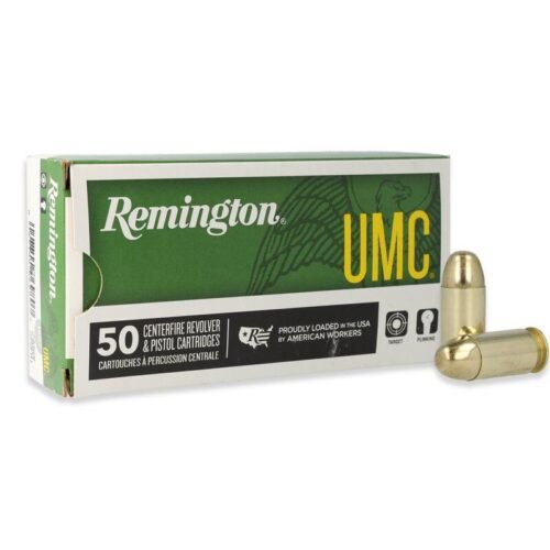 https3A2F2Fmedia.chattanoogashooting.com2Fimages2Fproduct2FRT238182FRT23818-1.jpg Remington UMC Handgun Ammunition .45 ACP 185 gr FMJ 1015 fps 50/ct