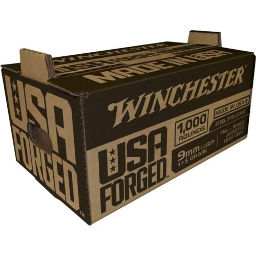 https3A2F2Fmedia.chattanoogashooting.com2Fimages2Fproduct2FWNWIN9SK2FWNWIN9SK1_1.jpg Winchester USA Forged - Steel Case Handgun Ammunition 9mm Luger 115gr FMJ 1190 fps 1000/ct