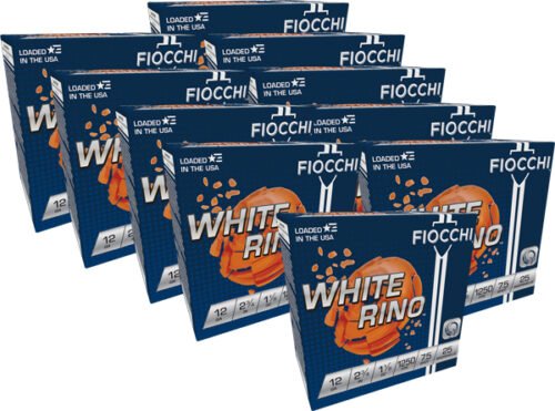 A12WRN075.jpg FIOCCHI WHITE RINO 12GA 2.75" - 1-1/8OZ #7.5 1250FPS 250R CASE