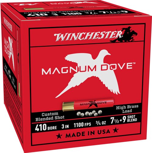 AMD41379_1.jpg WINCHESTER MAGNUM DOVE 410 - 3" 3/4OZ #7.5&9 25RD 10BX/CS