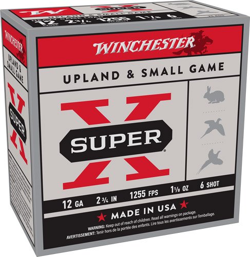 AXU12H6_1.jpg WINCHESTER SUPER-X 12GA 2.75" - 1-1/8OZ #6 1255FPS 250RD CASE