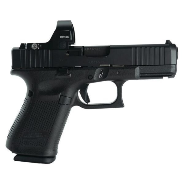 https3A2F2Fmedia.chattanoogashooting.com2Fimages2Fproduct2FGLUV1950203VIRI2Fglock_19_v_9mm_fxd_5_5_comm_15rd_usa_w_iridian_rfx35_green_dot_gluv1950203viri_0003_Right.jpg Glock V-Series Model 19 Handgun 9mm Luger 15rd Magazines (3) 4.02" Barrel Black Viridian RFX35 Green Dot US Made
