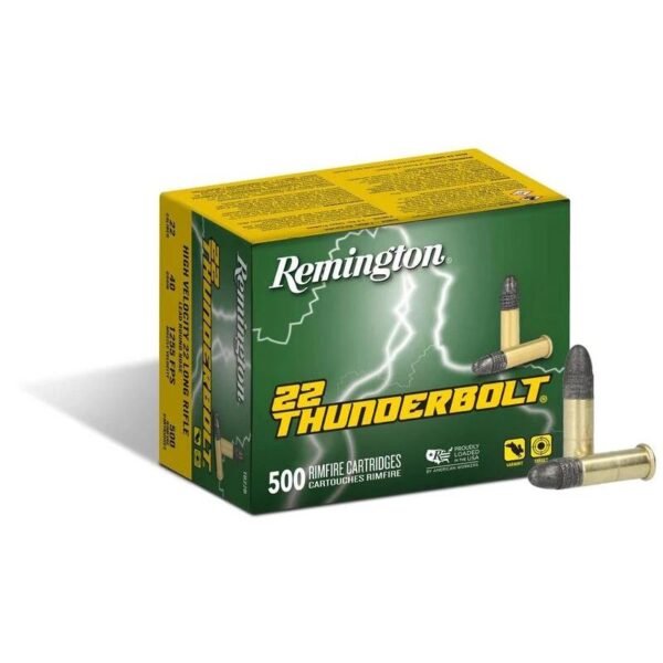https3A2F2Fmedia.chattanoogashooting.com2Fimages2Fproduct2FRT212412FRT21241_1_3.jpg Remington .22 Thunderbolt Rimfire Ammunition .22 LR 40 gr RN 1255 fps 500/ct