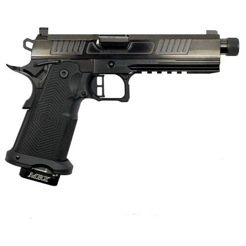 https3A2F2Fmedia.chattanoogashooting.com2Fimages2Fproduct2FXXAA39X1EMBPDBK192FXXAA39X1EMBPDBK192.jpg Alpha Foxtrot AF1911 Romulus Handgun 9mm Luger 17 & 20rd Magazines 5" Threaded Barrel Polished DLC Black RMSc Cut