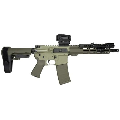 Shark Coast Grassy Knoll AR Pistol Bundle 5.56mm 30rd Magazine 10.5'' Threaded Barrel Vortex Sparc Red Dot Streamlight ProTac SBA3 Brace