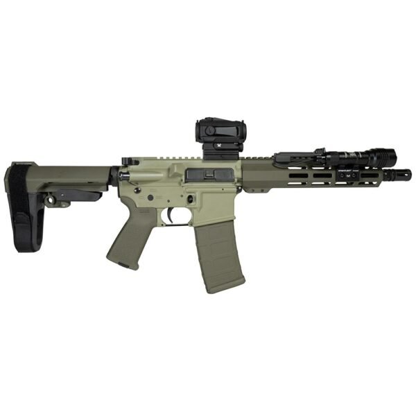 https3A2F2Fmedia.chattanoogashooting.com2Fimages2Fproduct2FZCSCC04021GKNLP2FZCSCC04021GKNLP2.jpg Shark Coast Grassy Knoll AR Pistol Bundle 5.56mm 30rd Magazine 10.5'' Threaded Barrel Vortex Sparc Red Dot Streamlight ProTac SBA3 Brace
