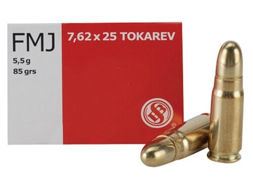 https3A2F2Fmedia.chattanoogashooting.com2Fimages2Fproduct2FZYSB762TOK2FZYSB762TOK.jpg Sellier & Bellot Pistol & Revolver Ammo 7.62x25mm Tokarev 85 gr FMJ 50/ct