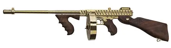 THOMPS 1927A1 DELUXE 45ACP RFL GOLD TIGER STRP
