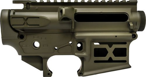 G816341027206_1.jpg FAXON AR-15 X-TRA LITE - RECEIVER SET OD GREEN STRIPPED