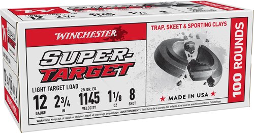 TRGT128VP.jpg WINCHESTER TARGET 12GA 2.75" - 1-1/8OZ #8 1145FPS 200RD CASE