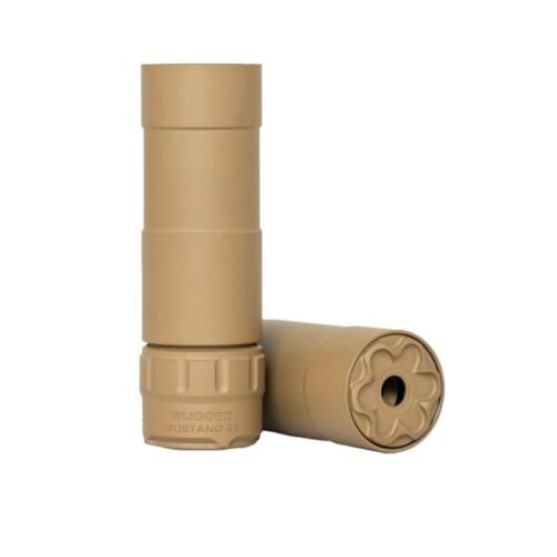 https3A2F2Fmedia.chattanoogashooting.com2Fimages2Fproduct2FRGP51FDE222FRGP51FDE221.jpg Rugged Mustang22 FDE Suppressor .22 LR 5.3" 1/2x28 Direct Thread