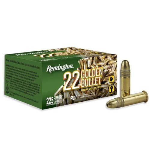 https3A2F2Fmedia.chattanoogashooting.com2Fimages2Fproduct2FRT212292FRT21229.jpg Remington Golden Bullet Rimfire Ammunition .22 LR 36 gr. HP 1280 fps 225/ct