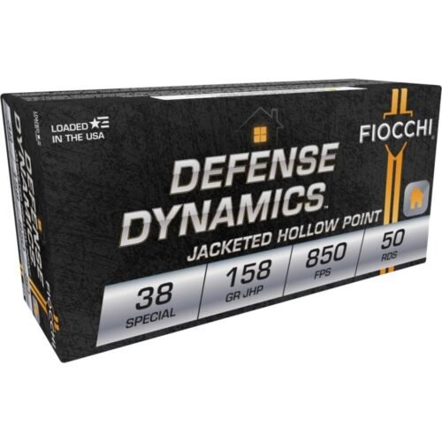 https3A2F2Fmedia.chattanoogashooting.com2Fimages2Fproduct2FXN38B2FXN38B-1.jpg Fiocchi Defense Dynamics Handgun Ammunition .38 Spl 158 gr JHP 850 fps 50/ct