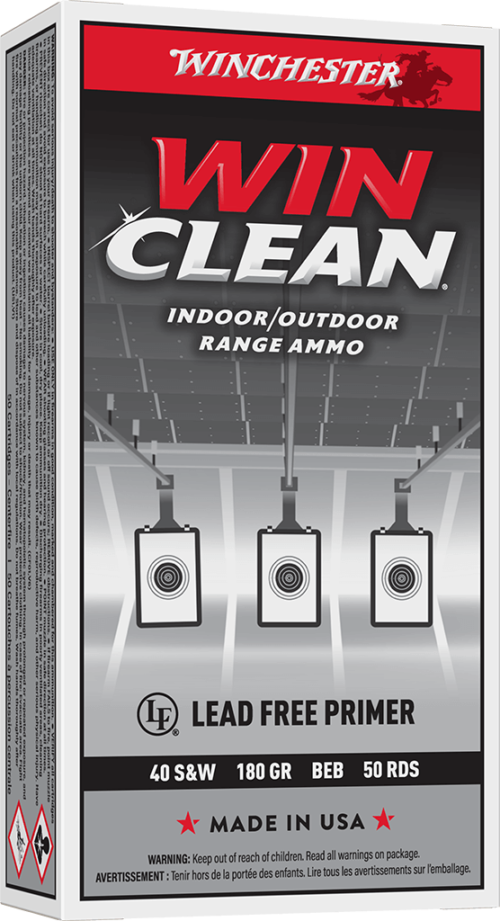 WINCHESTER 40 S&W SUPER-X TARGET WINCLEAN 180 GR 50 RD/BX 10 BX/CS